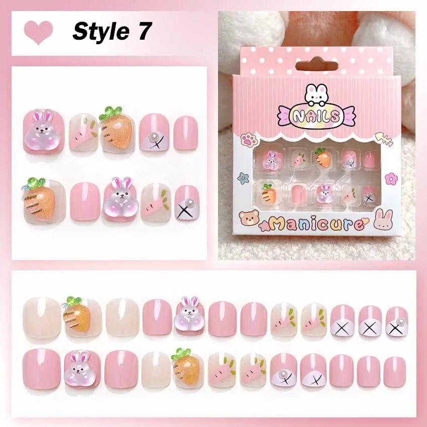 24 Hello Kitty Press On Nails - Safe & Fun for Kids 3-12