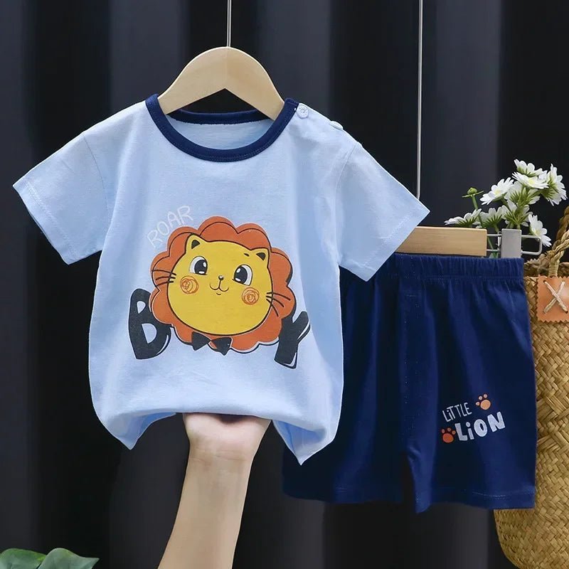 2PCS Children's Summer Outfit - Cotton T-Shirt & Shorts Set