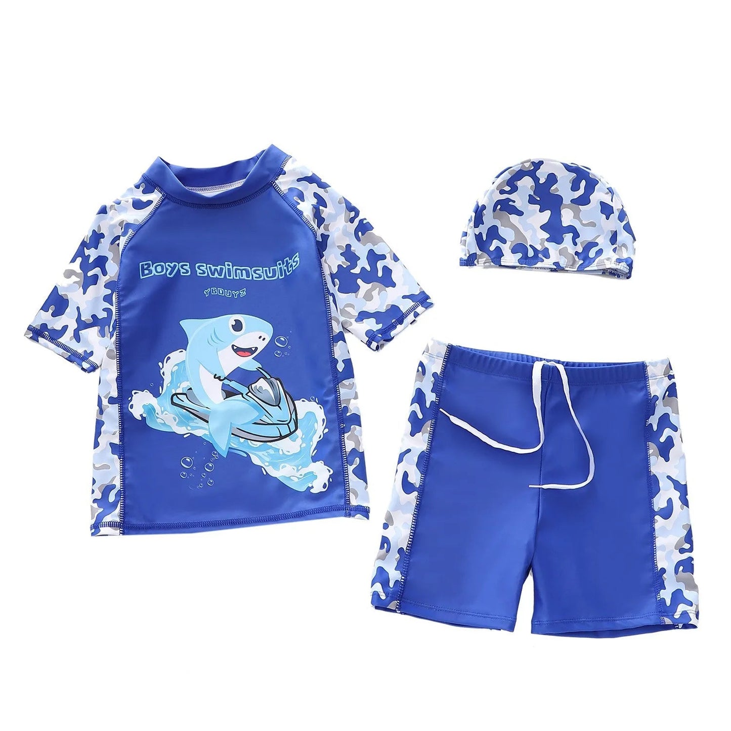 3-Piece Boys Cartoon Swimwear Set | Quick-Dry for Ages 1-7