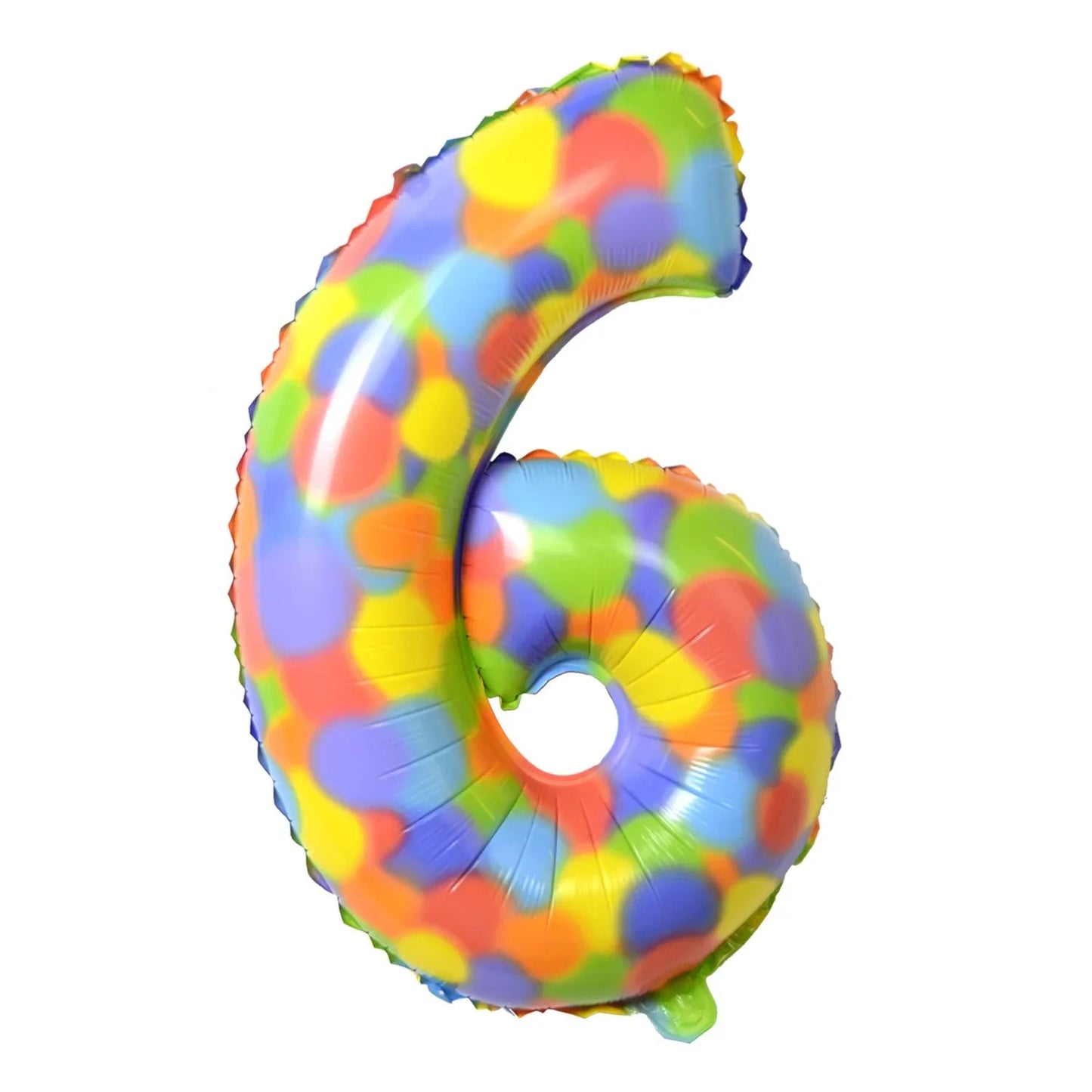 32 Inch Number Balloons - Colourful Rainbow Dots Foil Decor