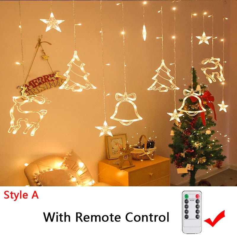 32M LED Christmas Curtain Lights - Waterproof, 8 Modes, Indoor/Outdoor