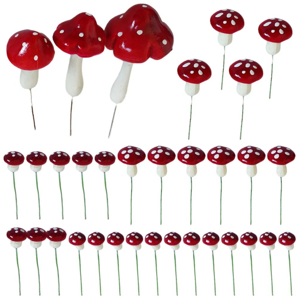 33Pcs Foam Toadstools - Enchanting Fairy Garden Decorations