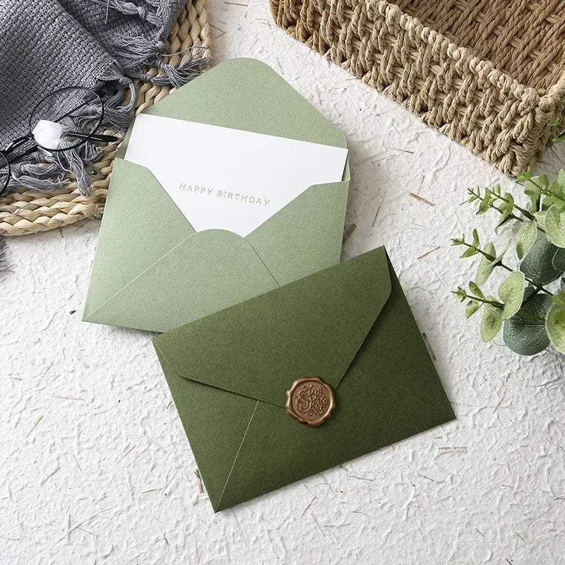 5pcs Kawaii Green Envelopes Pack - Cake Pops Parties