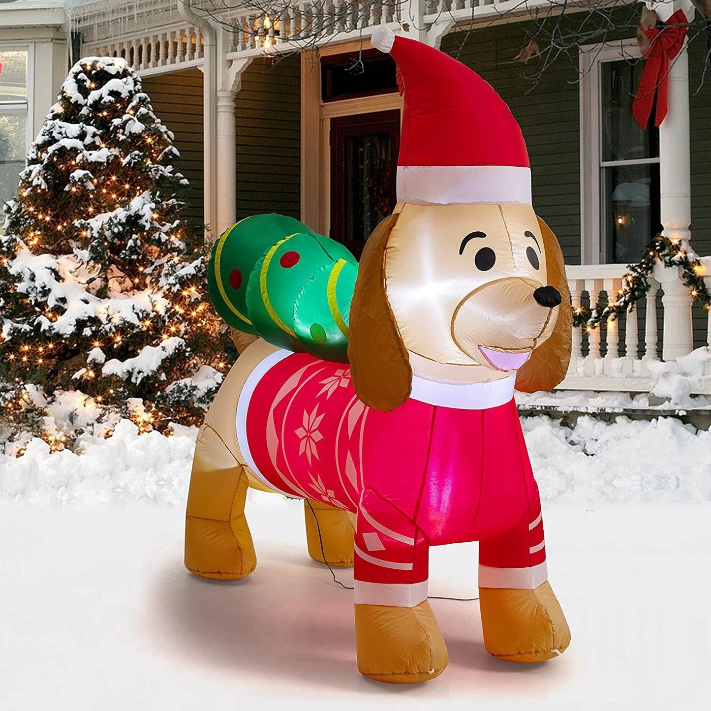 7FT Holiday Sausage Dog Christmas Tree Decor - Cake Pops Parties