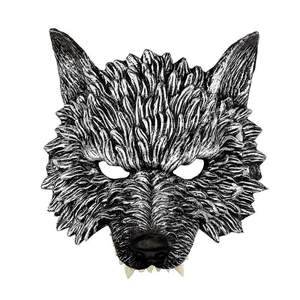 Ancient Silver Wolf Mask Costume - Intricate Foam Design