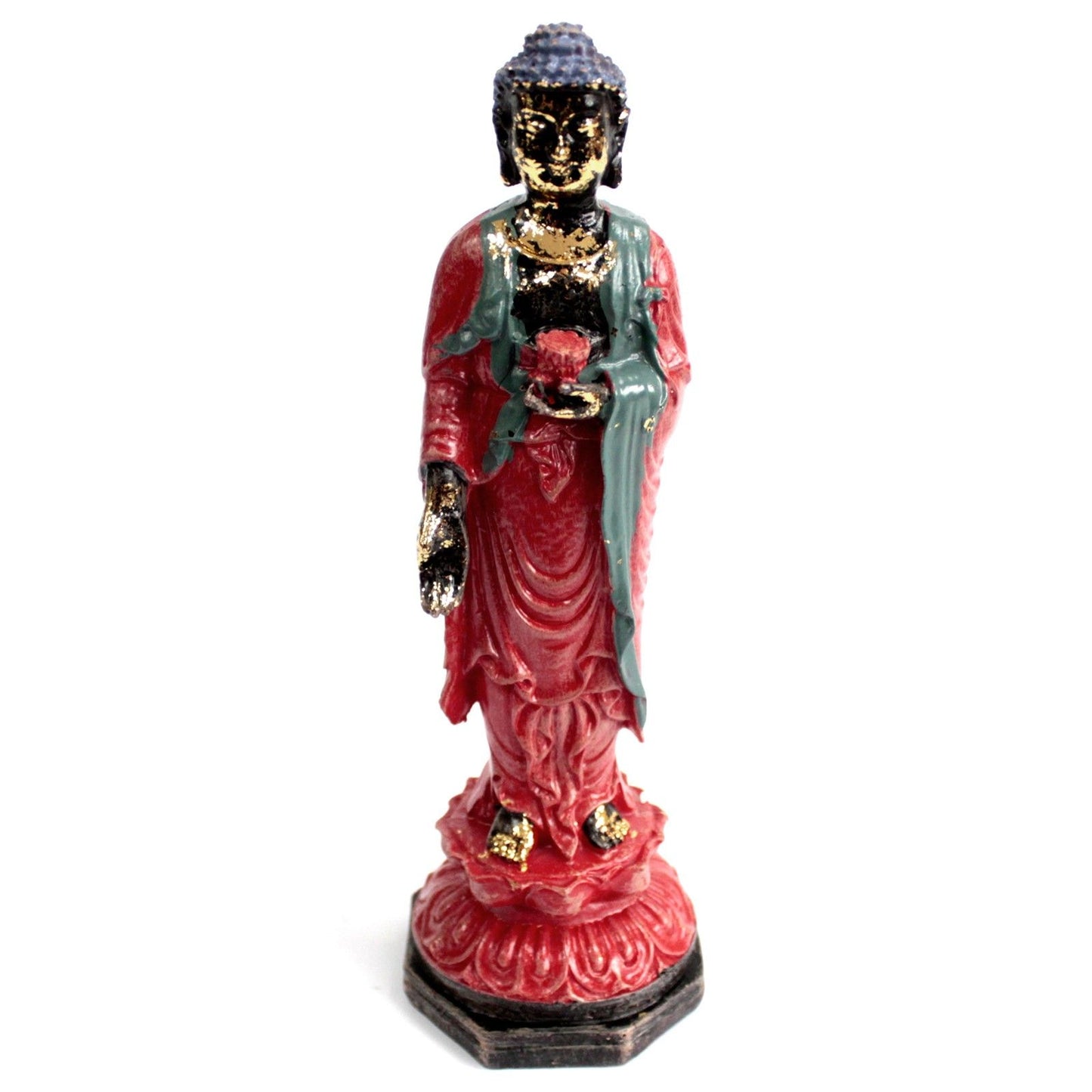 Antique Standing Buddha - Zen Decor for Home and Meditation. This intricately crafted statue features vibrant colours and fine details, making it a perfect {{scent}} {{product_type}} – Christmas Gift Home Fragrance.