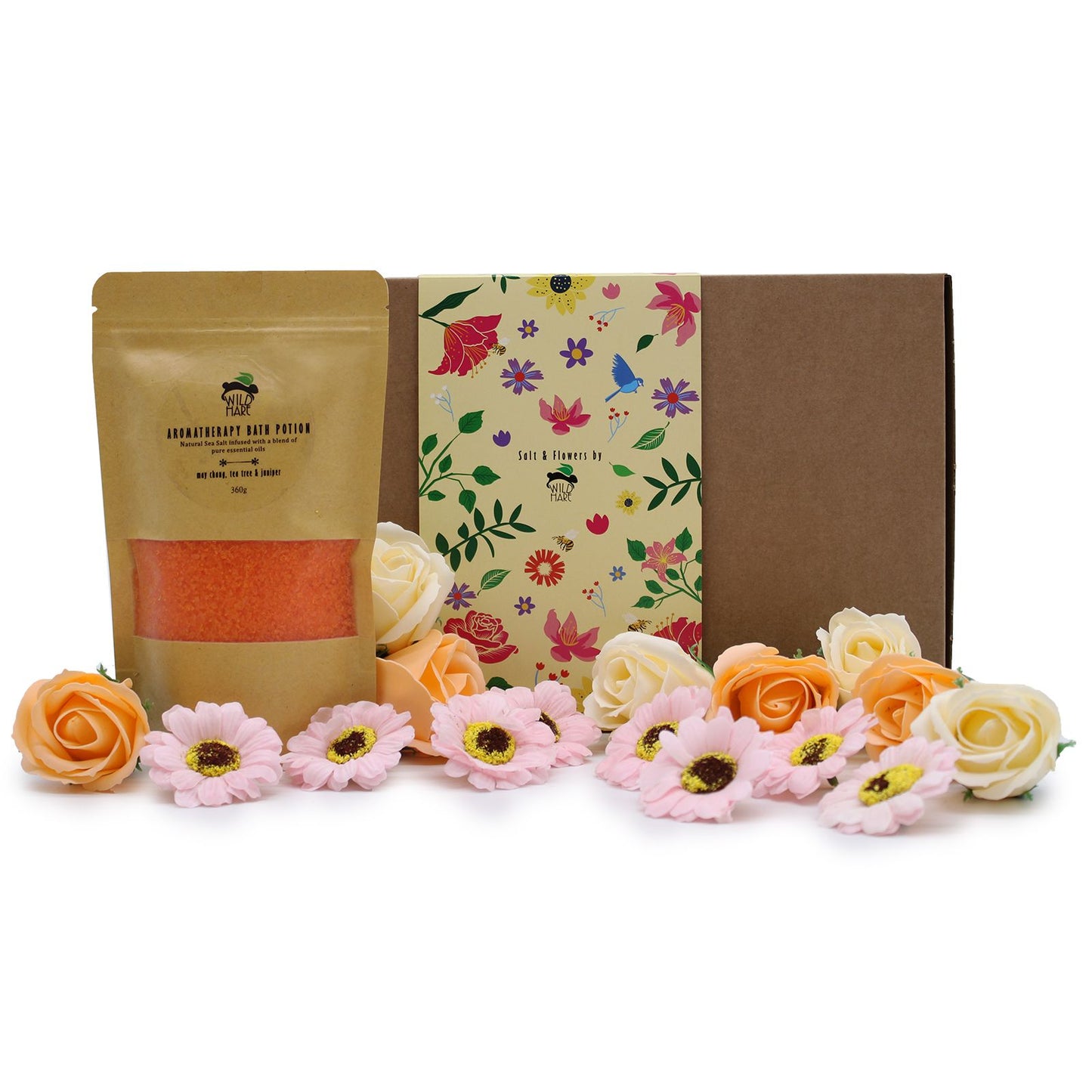 Total Detox Salt Soak Set - Aromatherapy Spa Experience featuring vibrant bath salts and elegant soap flowers, perfect for a relaxing soak. Ideal for Christmas Gift Home Fragrance.