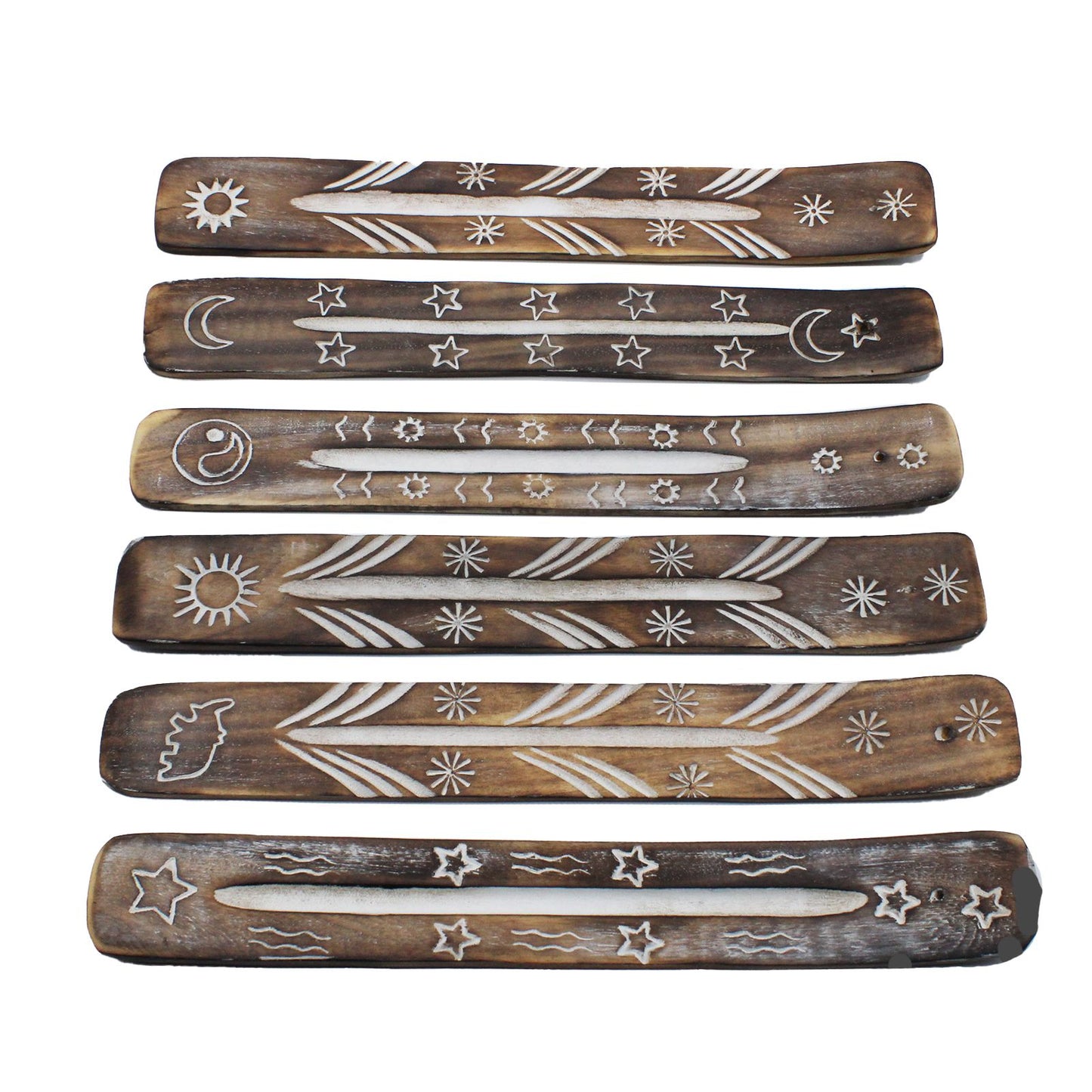 White Washed Incense Holder showcasing intricate designs on a wooden base, perfect for adding a touch of elegance and relaxation to your space. Ideal as a {{scent}} {{product_type}} – Christmas Gift Home Fragrance.