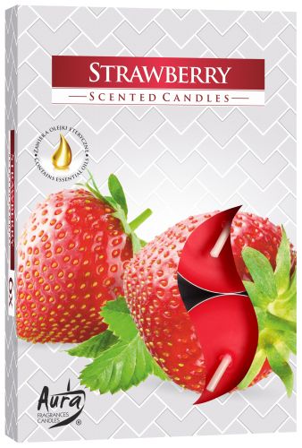 6 Strawberry Scented Tealights – Ideal Gift For Any Occasion. Featuring vibrant strawberry imagery, these tealights are perfect for enhancing your home décor during the festive season or as a warm Christmas gift home fragrance.