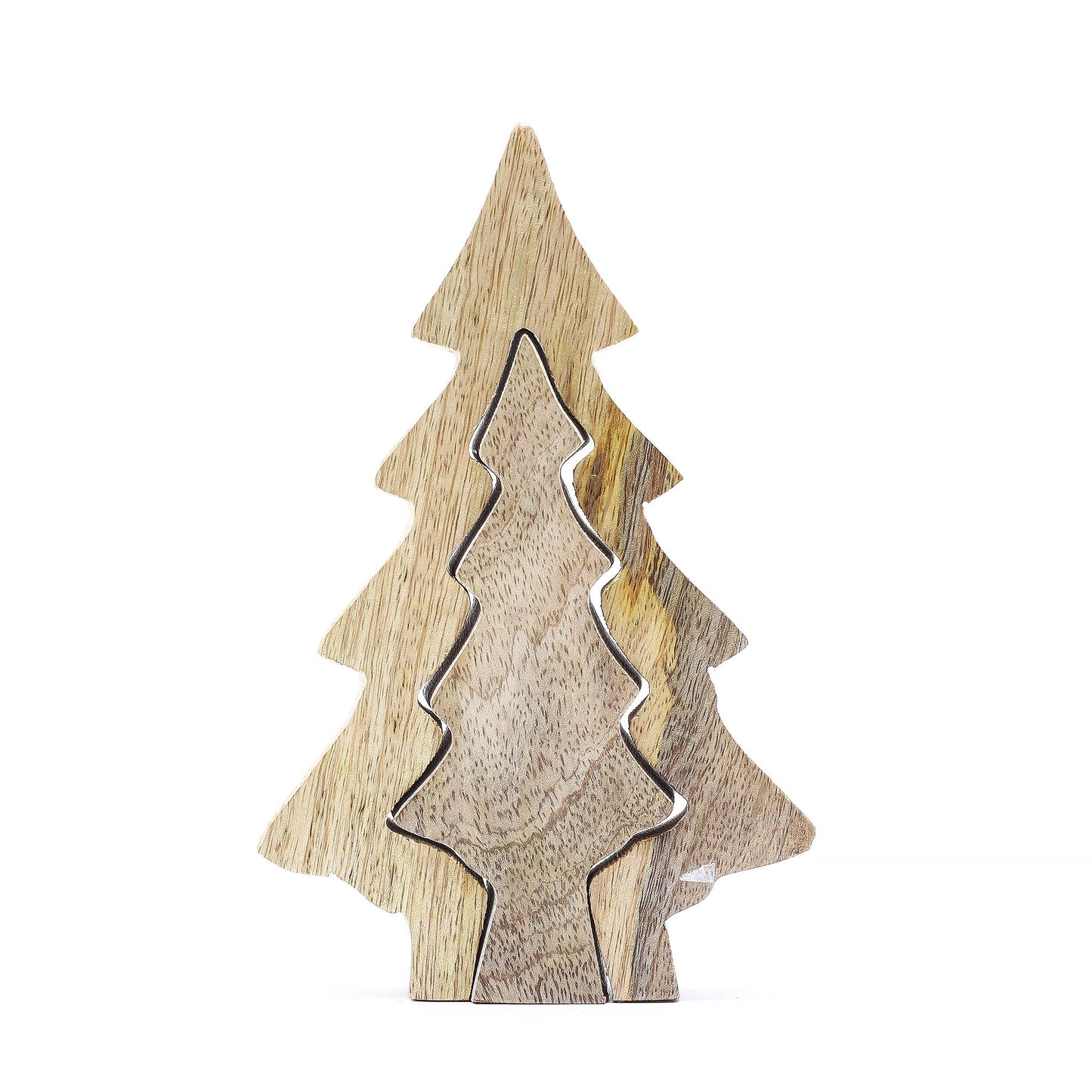 Woodland Charm - Small Tree in Tree Decoration 15x10cm showcases a beautifully handcrafted mango wood design, perfect as a Christmas gift and a stylish home décor accent. Ideal for those who appreciate nature-inspired ornaments, this piece adds a festive touch to any room in your home.