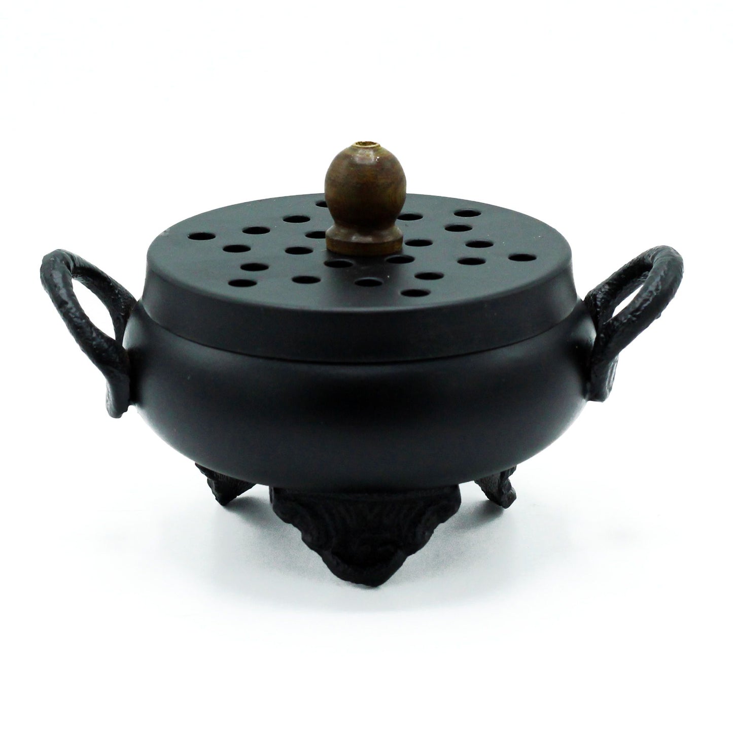 Mystical Cast Iron Cauldron Incense Burner displayed elegantly, showcasing its unique design and craftsmanship, perfect for creating a magical ambience. Ideal as a Christmas Gift Home Fragrance, this scent product type blends functionality with charm.
