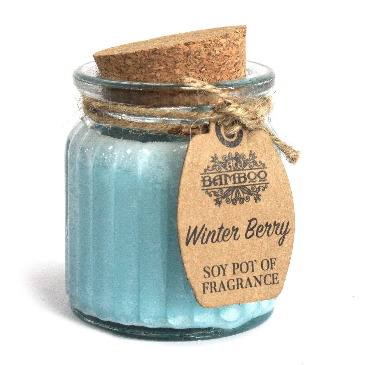 Winter Berry Soy Wax Candle in a charming jar with a cork lid – the perfect eco-friendly Christmas gift for home fragrance lovers, creating a warm and festive atmosphere.