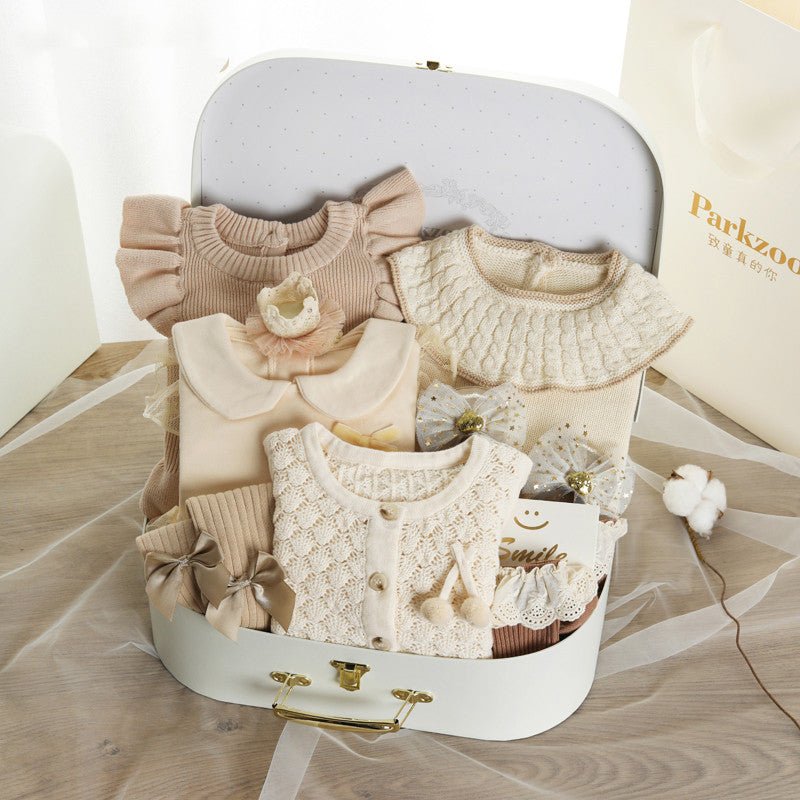 8-Piece Cotton Outfit Set - Chic Dresses & Rompers for Baby Girls