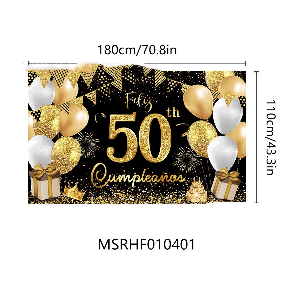 Vibrant Birthday Photo Backdrop Cloth - Durable Polyester
