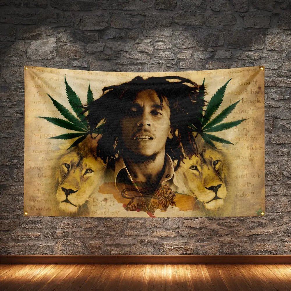 Bob Marley Reggae Music Banner - Premium Polyester Flag