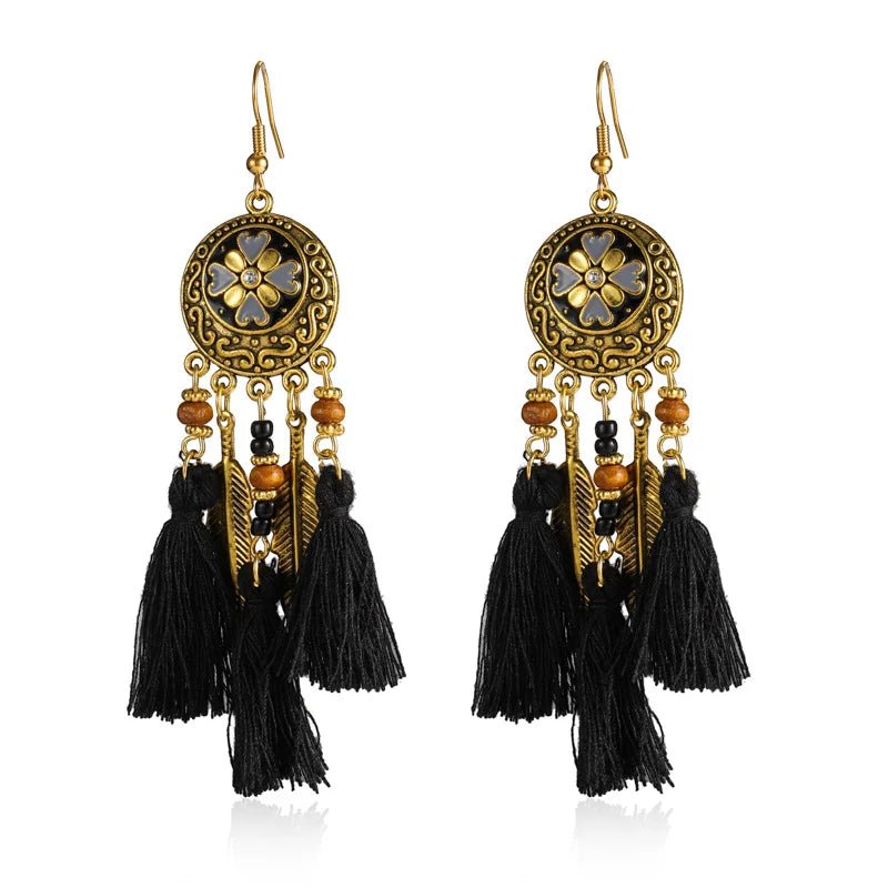 Floral Earrings For Summer - Lightweight Boho Tassel Design