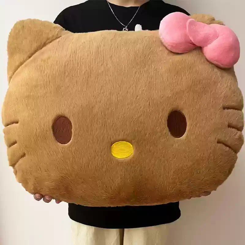 Cute Brown Hello Kitty Pillow - Kawaii Waist Support Cushion