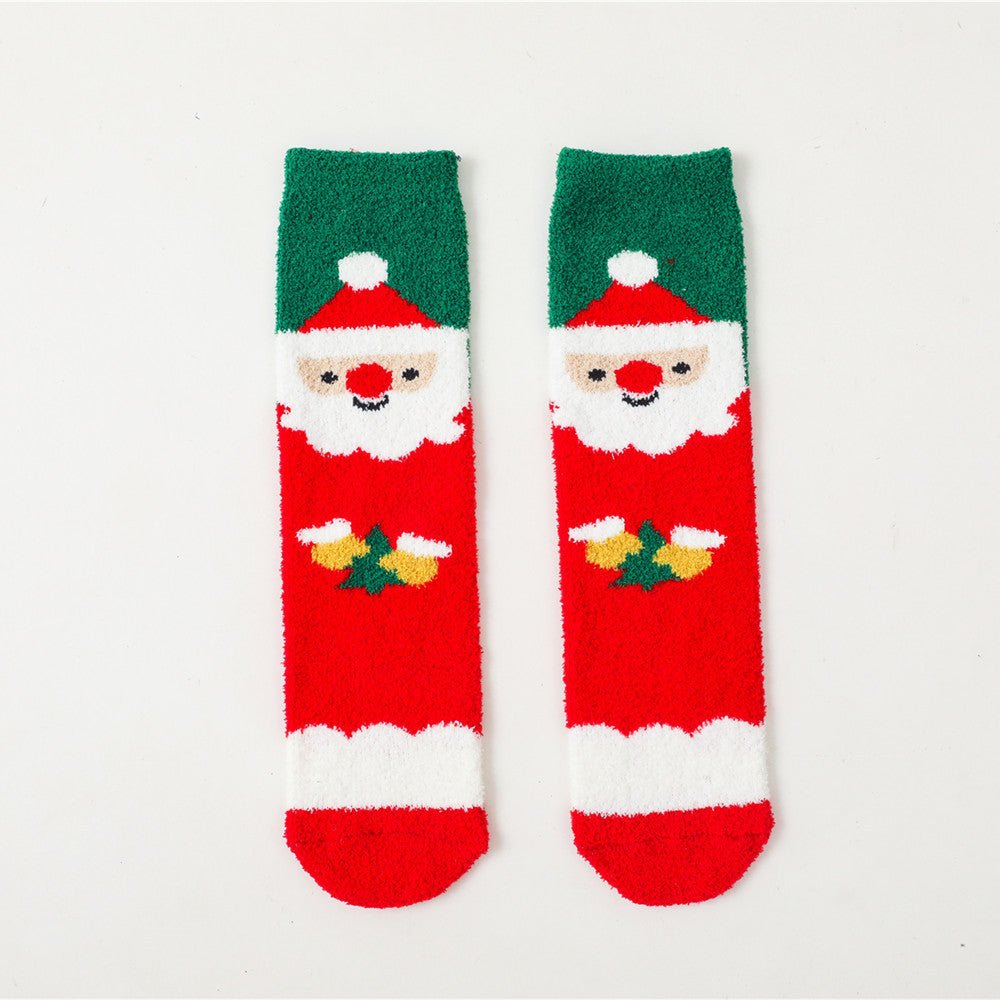 Cozy Cartoon Christmas Stockings For Kids - Velvet Santa Designs