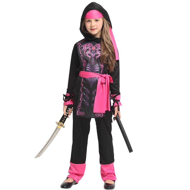 Children's Samurai Costume - Premium Spandex Floral Outfit