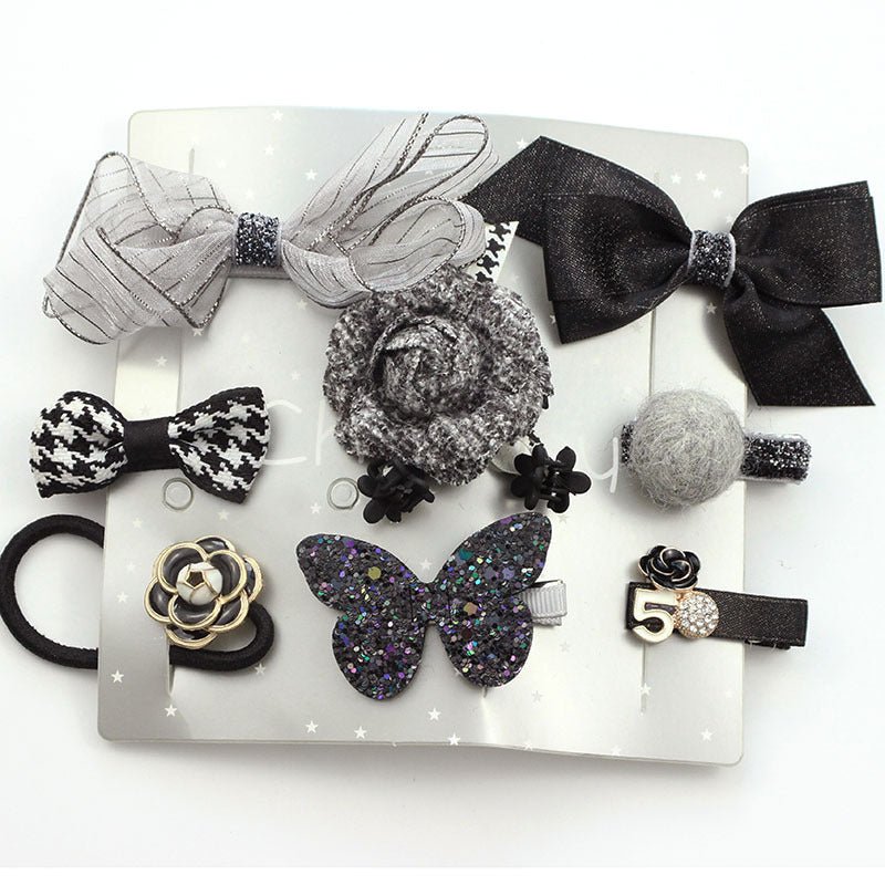 Baby Christmas Headwear Set with Cute Clip Hairpins
