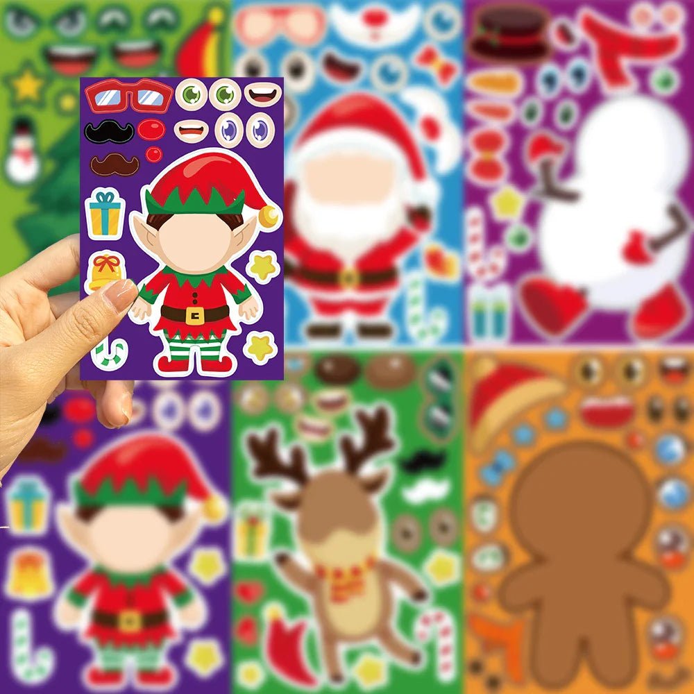 32 Sheets Christmas DIY Puzzle Stickers Set - Waterproof Santa