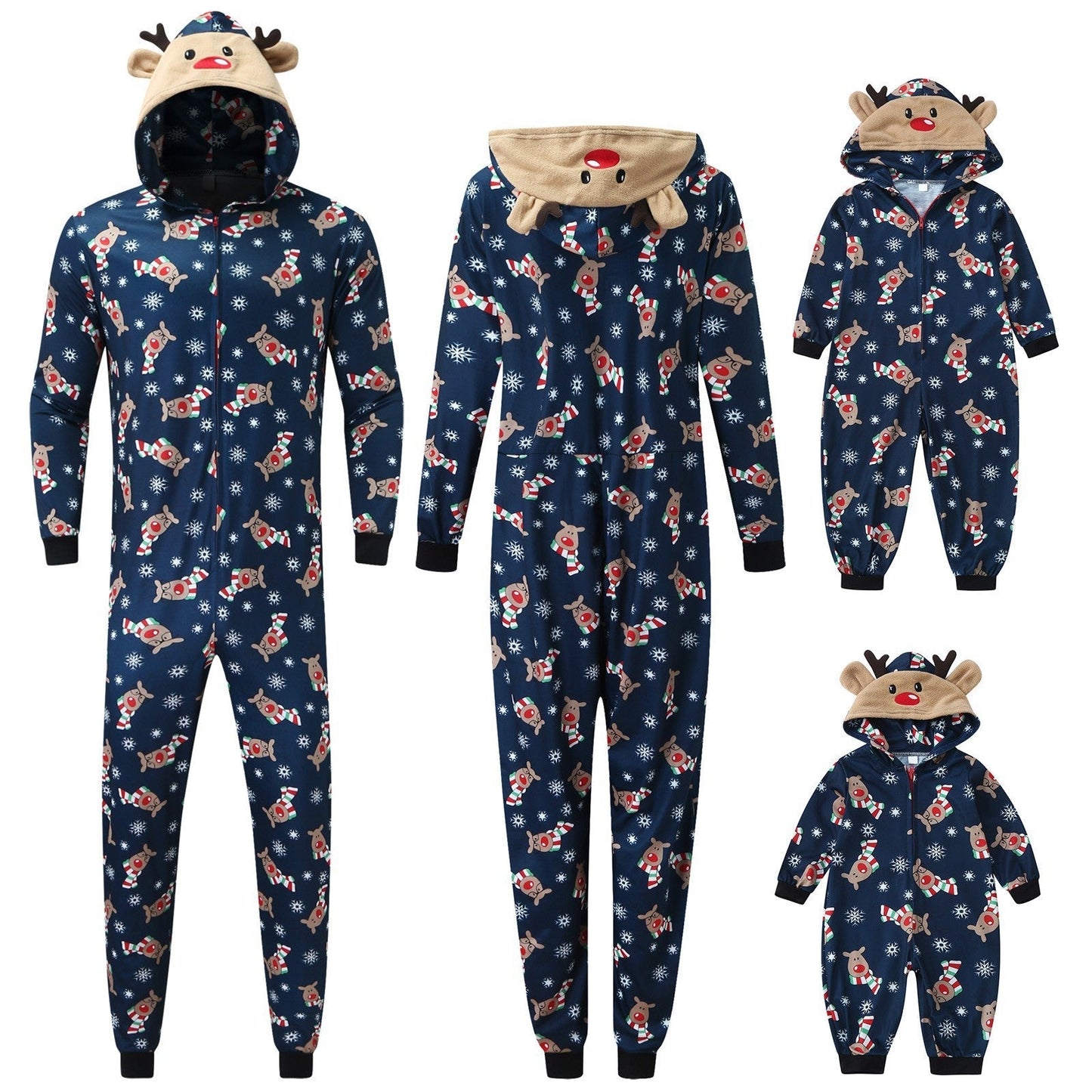 Holiday Family Pajamas - Cozy Matching Hooded Romper Set