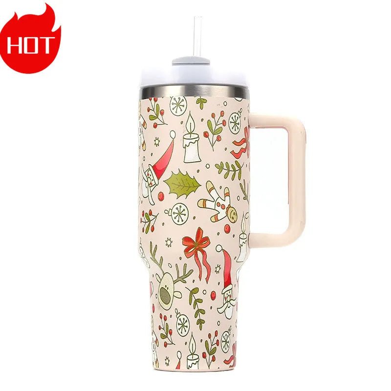 40oz Hot And Cold Drink Tumbler With Handle - Durable Stainless Steel
