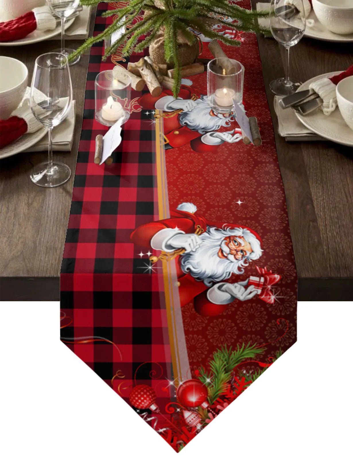 Christmas Gnome Holiday Decor Tablecloth & Runner Set