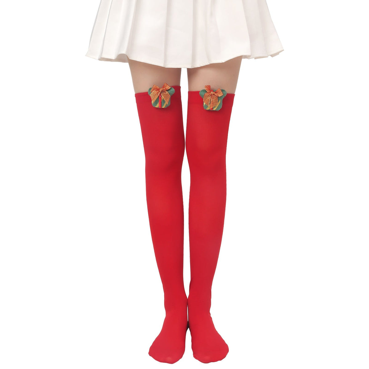 Christmas Knee Socks - Festive Plush Doll Designs