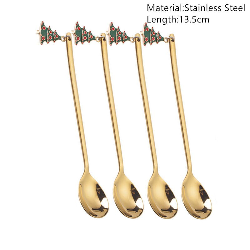 Merry Christmas Spoon Set - Premium Stainless Steel Spoons