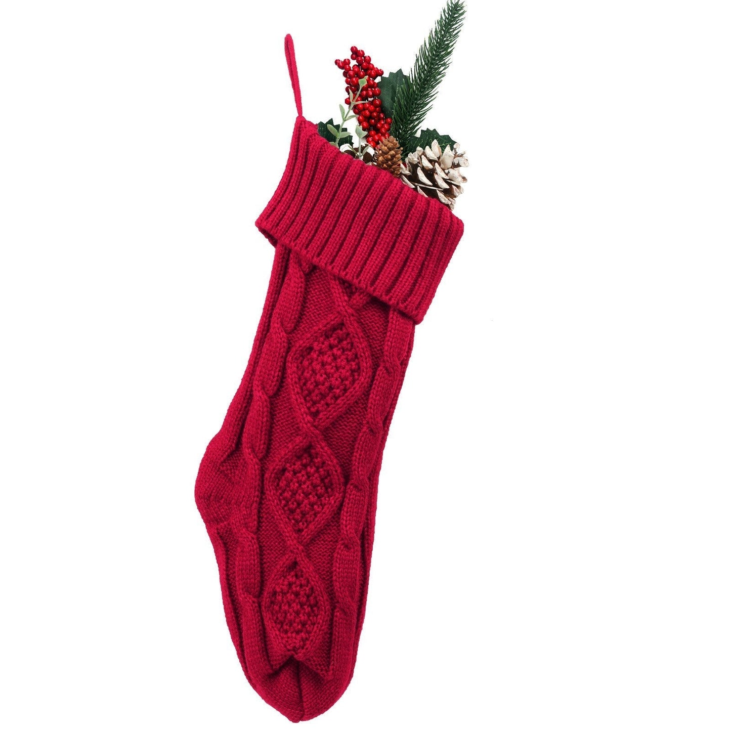 Embroidered Christmas Stockings Gift Bag - 53Cm Festive Decor