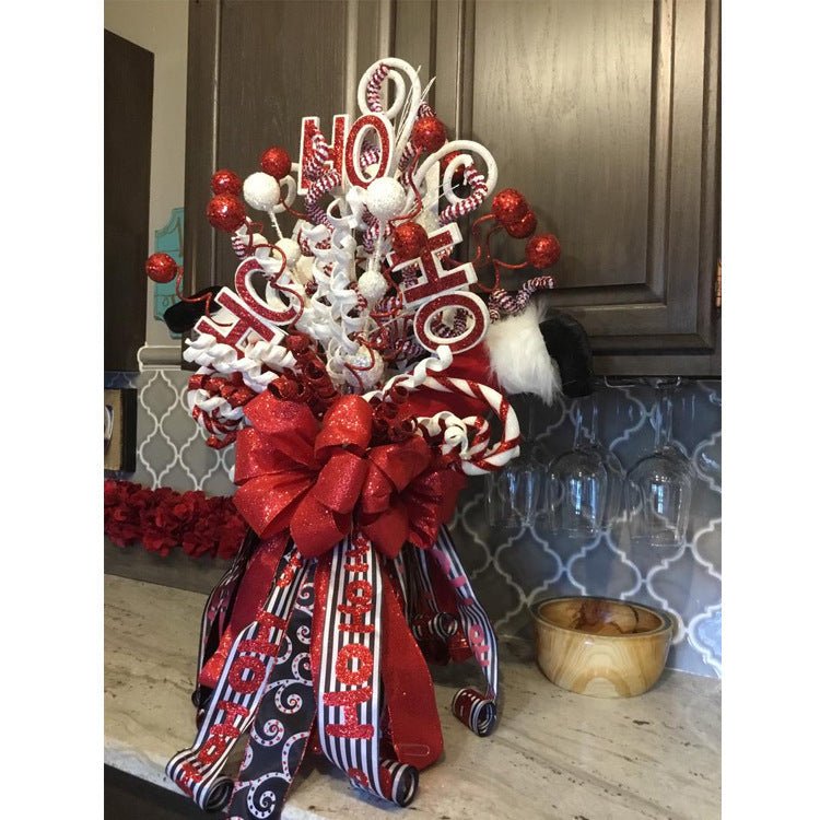 30x30 Inch Red And White Garland Christmas Tree Decoration