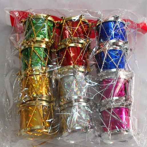Musical Christmas Ornaments - 12 Festive Bongo Drums