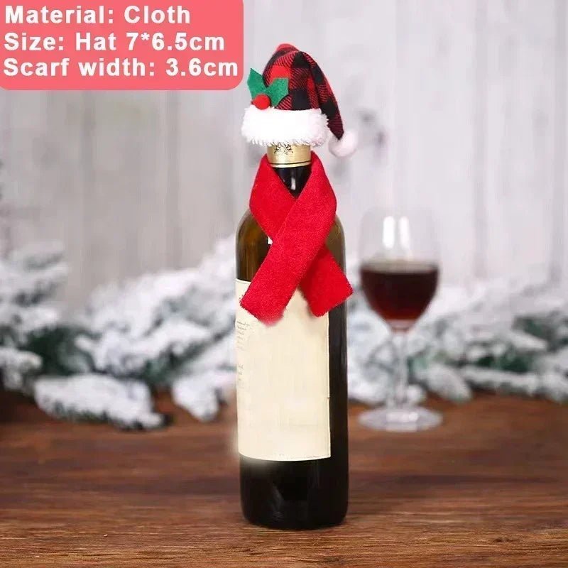 2-Pack Christmas Wine Bottle Covers - Santa & Snowman Decor