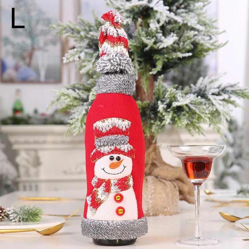 Adorable Snowman Holiday Wine Bottle Cover - Festive Decor