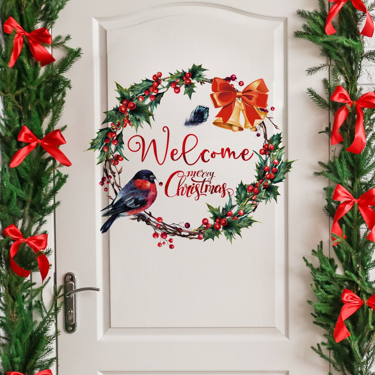 Festive Christmas Wall Stickers - Easy PVC Wreath Décor