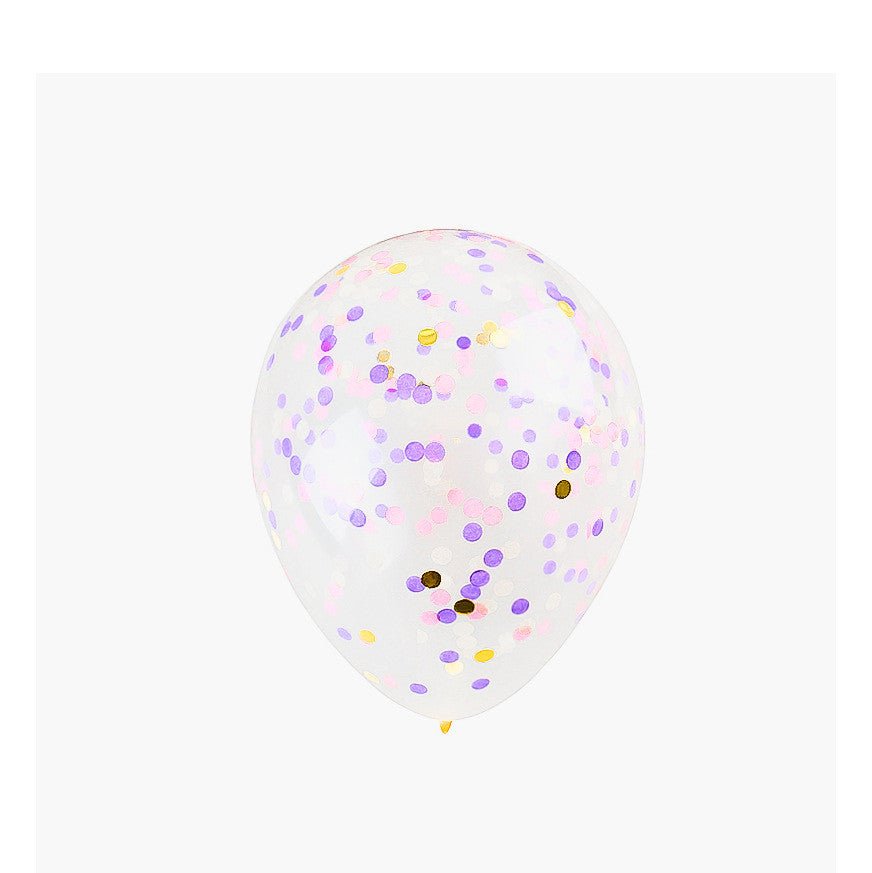 5 Pack Confetti Latex Balloons - 10" Colourful Party Decor