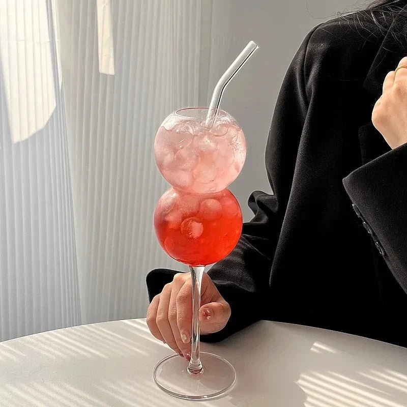 6-Piece Goblet Glassware Set - Stylish Bubble Design