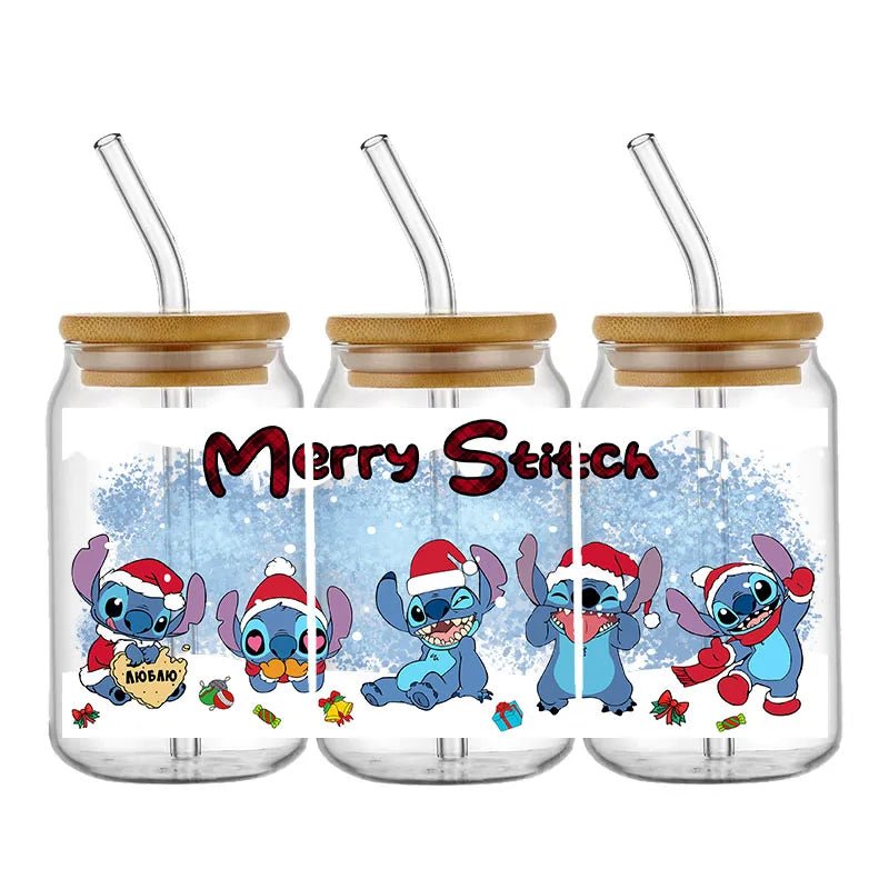 Stitch Christmas Stickers - Waterproof Tumbler Decor