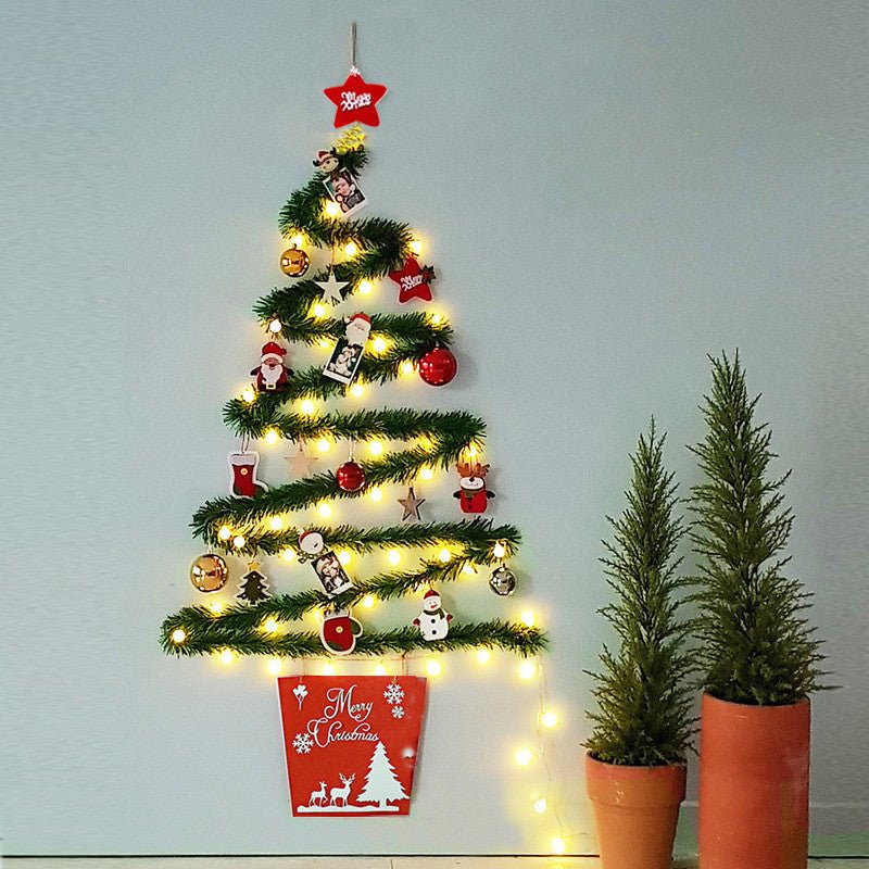 DIY Christmas Wall Tree Kit - Green Rattan 140x140cm