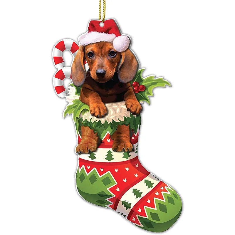Cute Dog Pendant Christmas Stockings - Pet Themed Holiday Decor