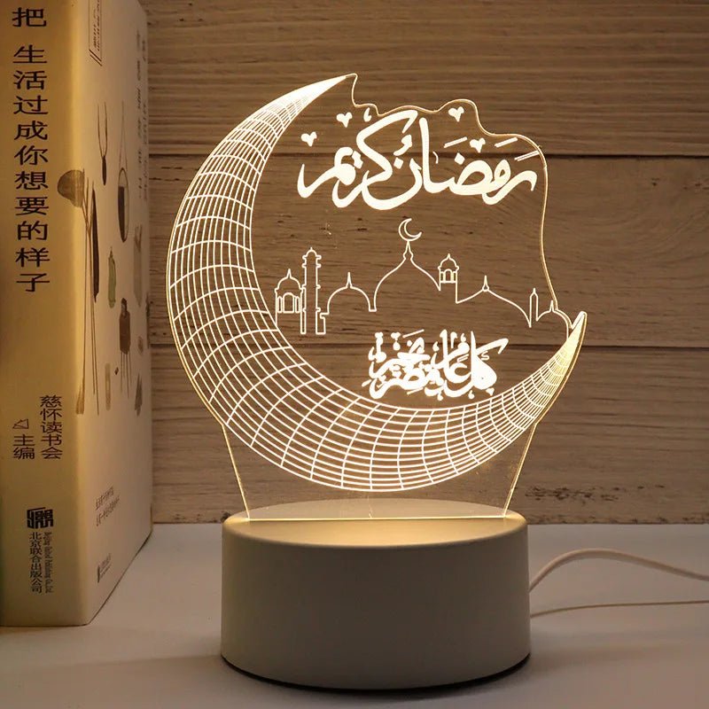 Eid Mubarak Night Light - 3D LED USB Powered Decor