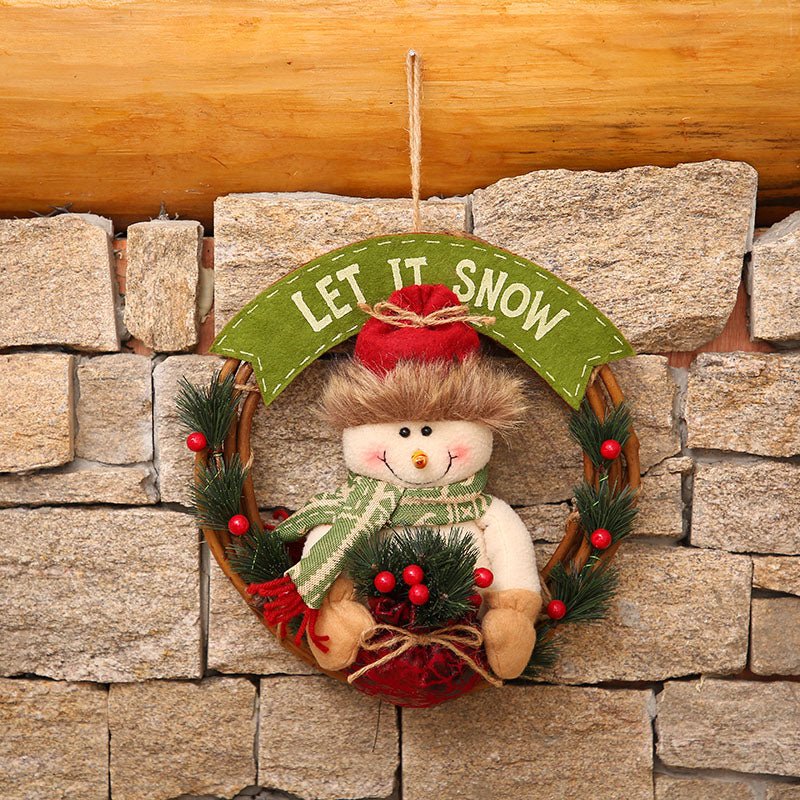European Santa Garland - Whimsical Holiday Decoration