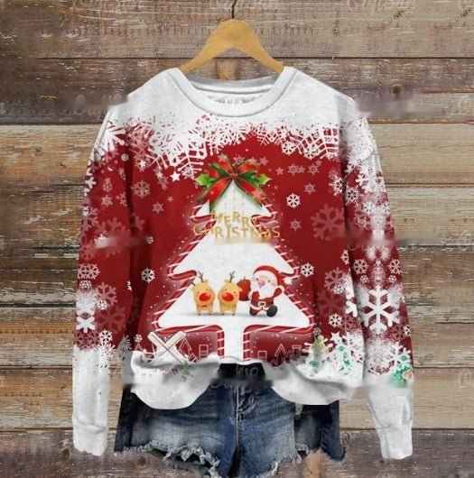 Ladies Funny Christmas Sweater - Colourful Casual Holiday Top
