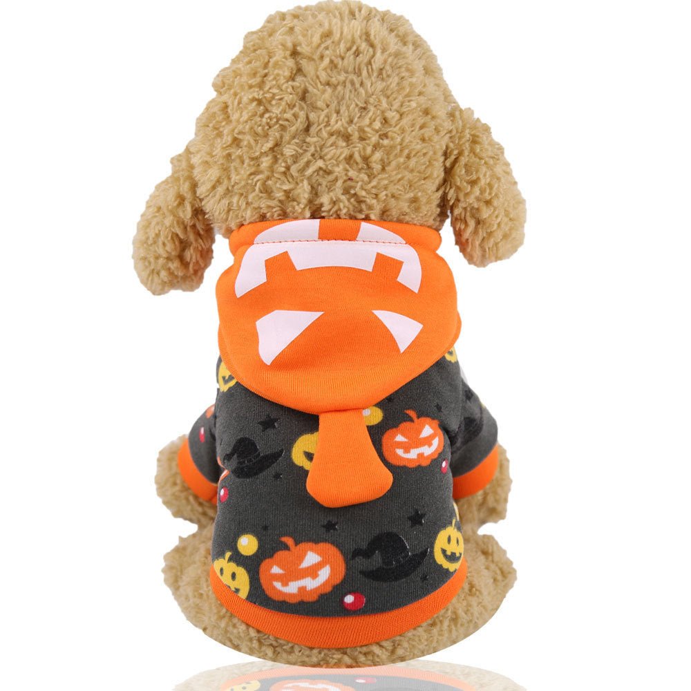 Pumpkin Costume For Dogs - Funny Hooded Outfit For Pets