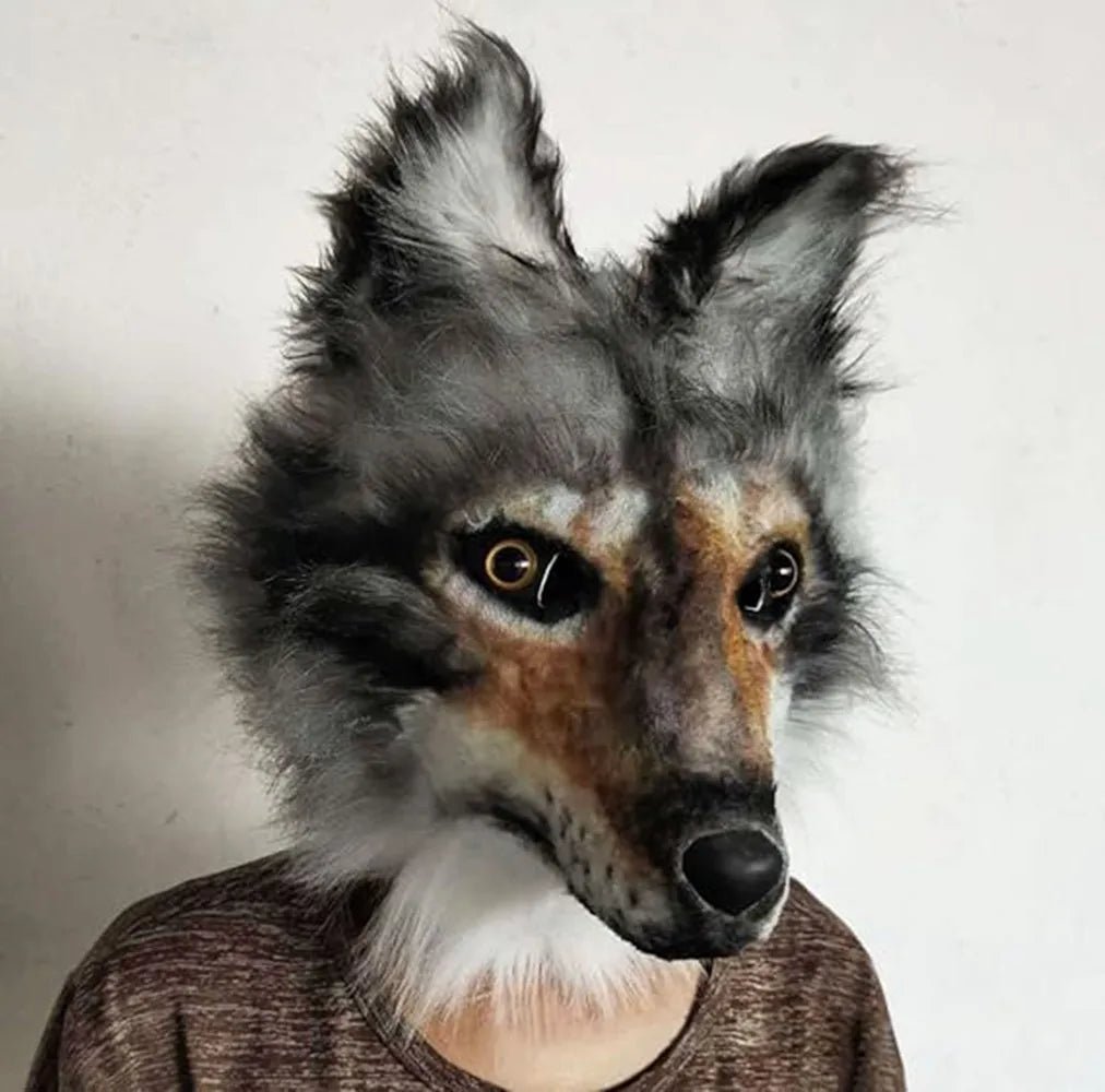 Realistic Halloween Wolf Costume Mask - Premium Latex Fur