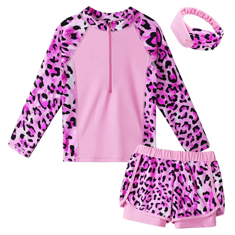 Girls Tankini Swimsuit - Long Sleeve, UPF50+, Quick Zip Design