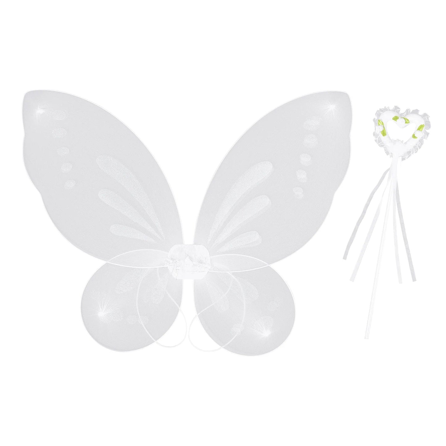 Girls Butterfly Wings Set With Magic Wand For Dress-Up