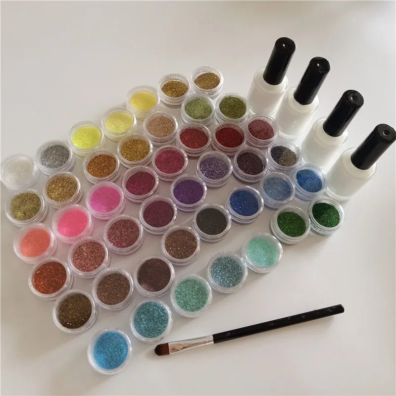 45-Color Glitter Shimmer Kit - DIY Nail Art & Face Painting Fun