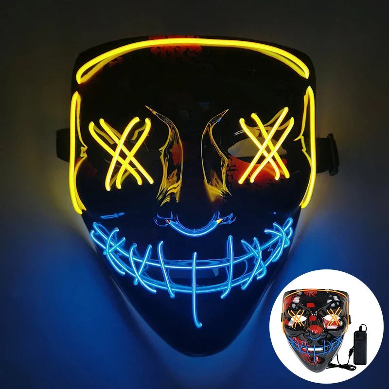 Light Up Halloween Mask With LED Glow - Spooky Costume